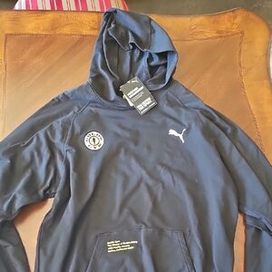 Puma Men’s Navy Crewneck Hoodie with White Logo